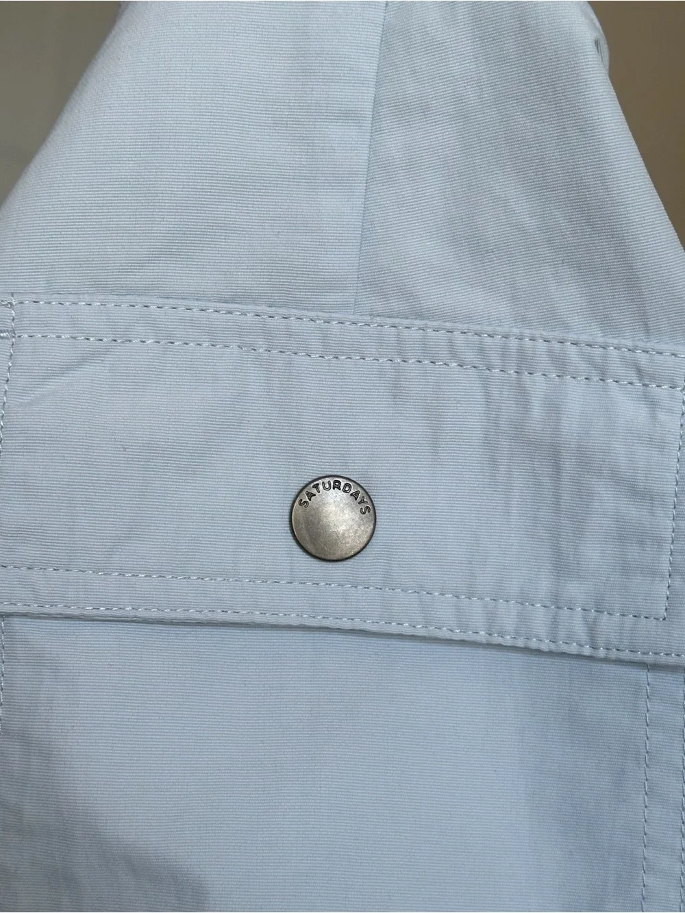 Saturdays New York City Light Blue and Black Two-Tone Swim Shorts